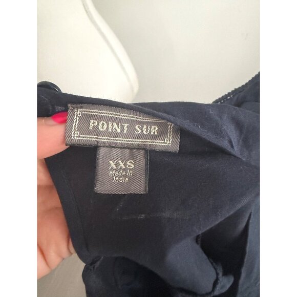 POINT SUR Navy Blue Ruffle Tank Top Size XXS - Picture 4 of 6